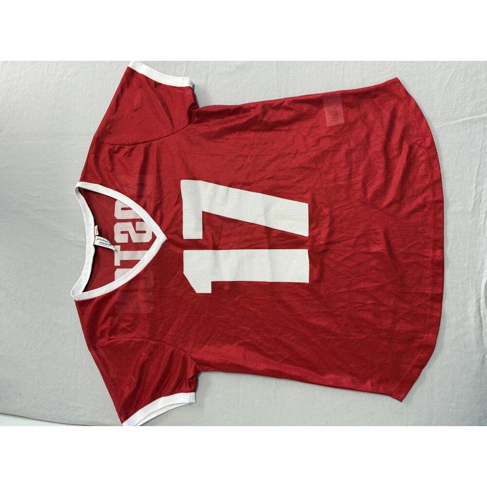 Boston Football Jersey #17 Mesh Red & White Made in USA - S